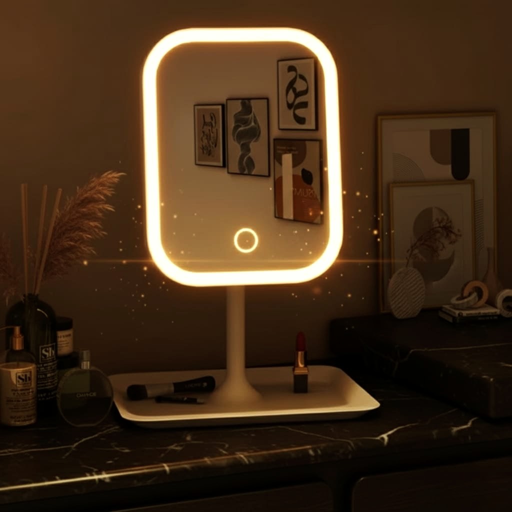 Luxe LED Touch Vanity Mirror – 3 Light Modes for Modern Beauty Routines