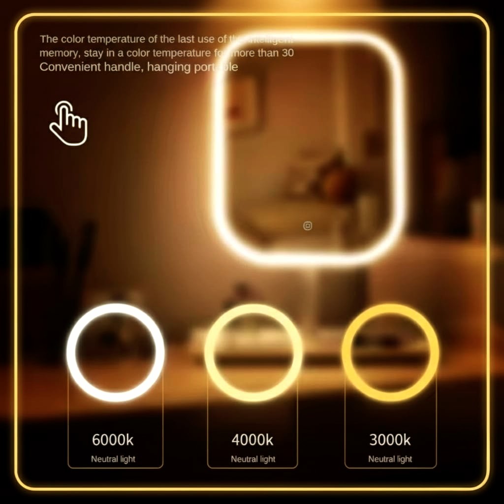 Luxe LED Touch Vanity Mirror – 3 Light Modes for Modern Beauty Routines