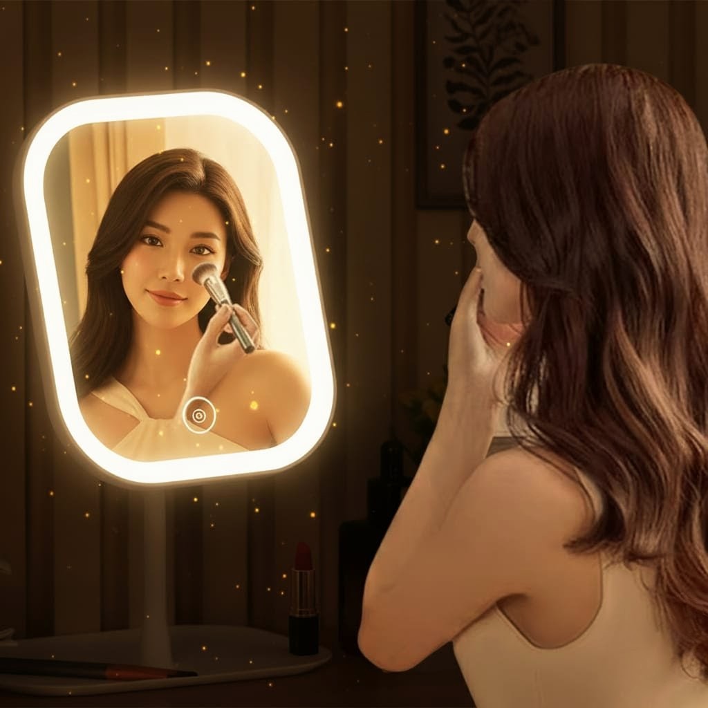 Luxe LED Touch Vanity Mirror – 3 Light Modes for Modern Beauty Routines