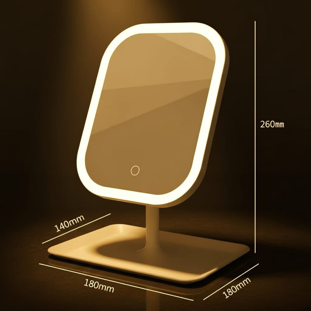 Luxe LED Touch Vanity Mirror – 3 Light Modes for Modern Beauty Routines