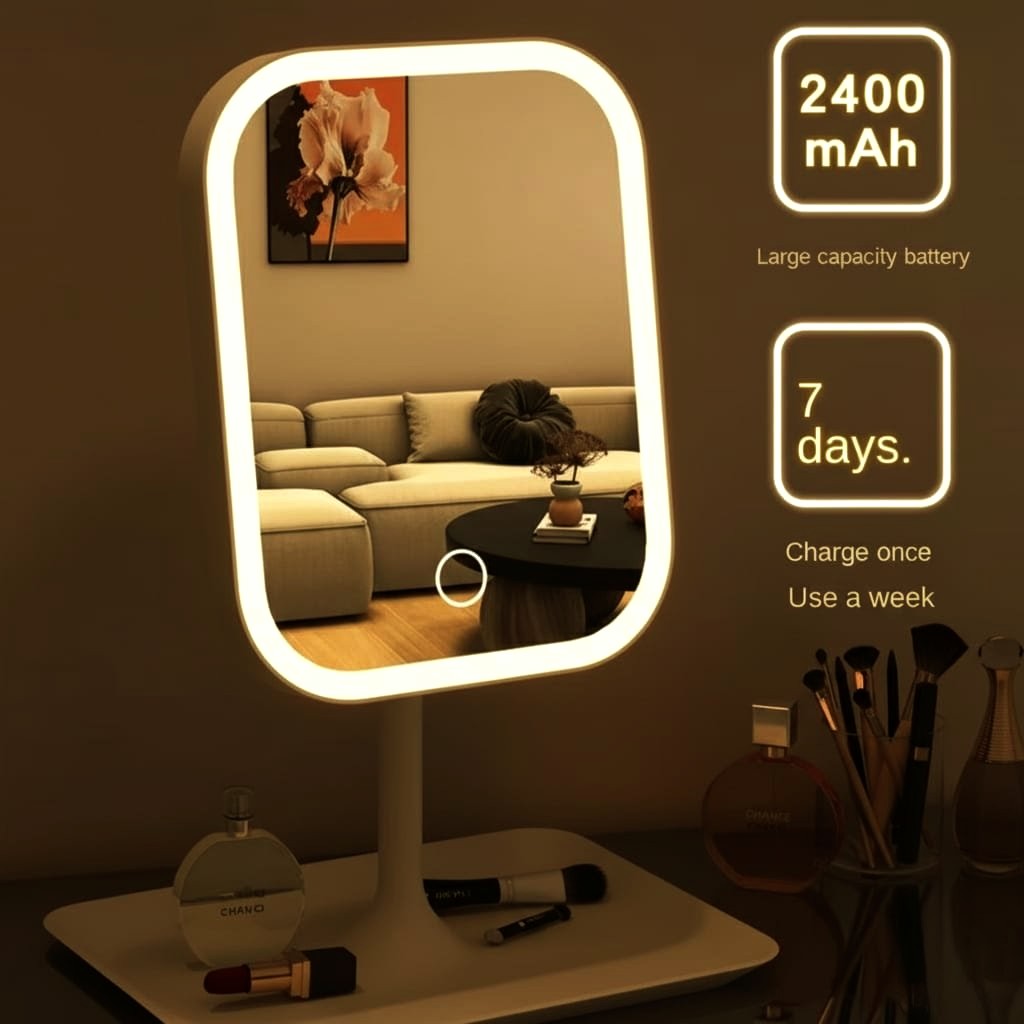 Luxe LED Touch Vanity Mirror – 3 Light Modes for Modern Beauty Routines