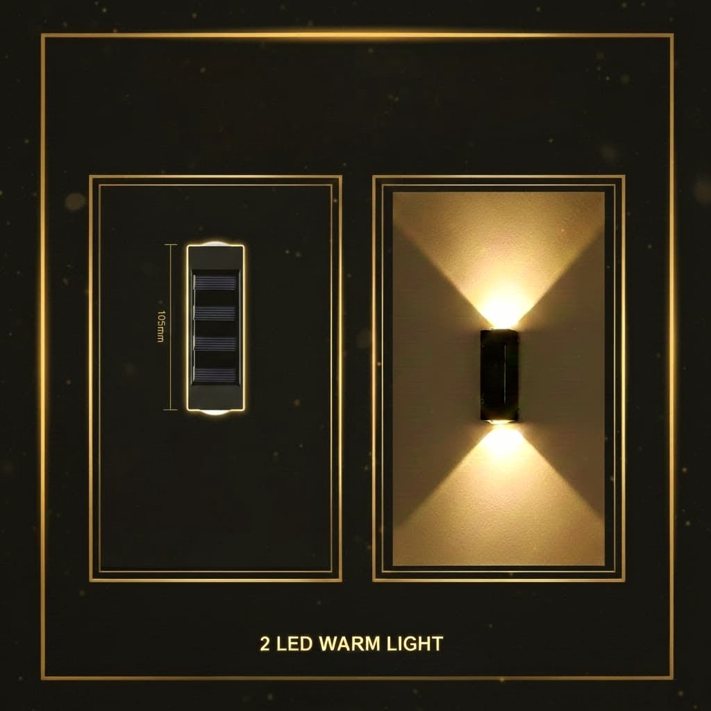 Modern Solar Up-Down Wall Light – Waterproof LED Exterior Light