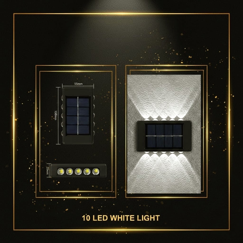Modern Solar Up-Down Wall Light – Waterproof LED Exterior Light