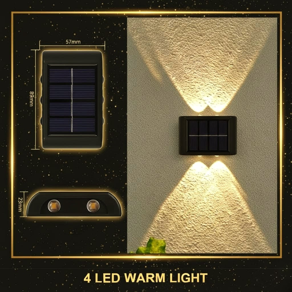 Modern Solar Up-Down Wall Light – Waterproof LED Exterior Light