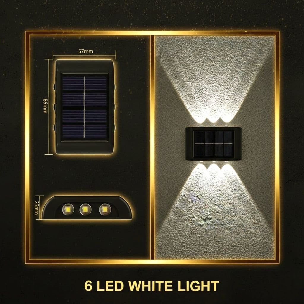 Modern Solar Up-Down Wall Light – Waterproof LED Exterior Light