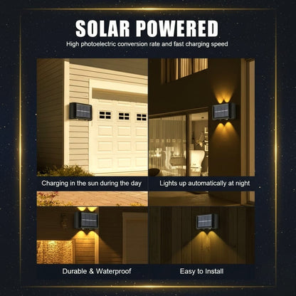 Modern Solar Up-Down Wall Light – Waterproof LED Exterior Light