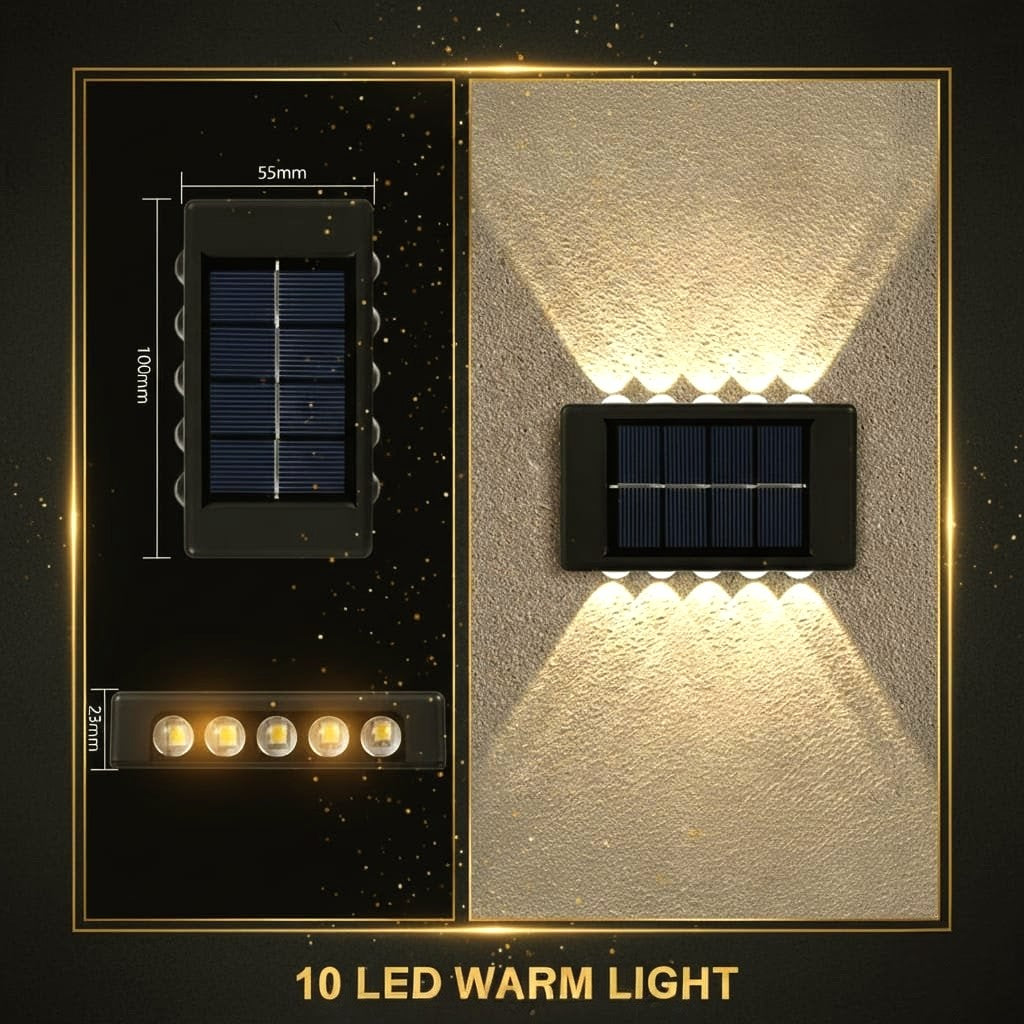 Modern Solar Up-Down Wall Light – Waterproof LED Exterior Light