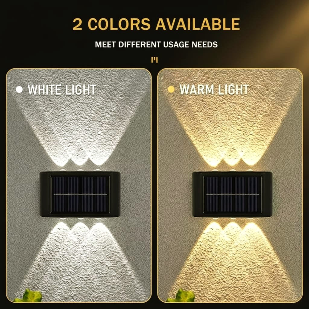 Modern Solar Up-Down Wall Light – Waterproof LED Exterior Light