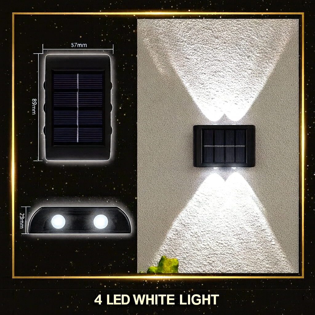 Modern Solar Up-Down Wall Light – Waterproof LED Exterior Light