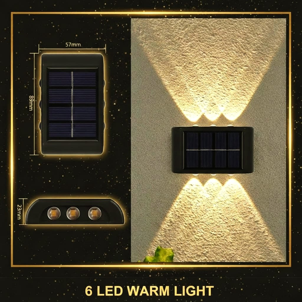Modern Solar Up-Down Wall Light – Waterproof LED Exterior Light