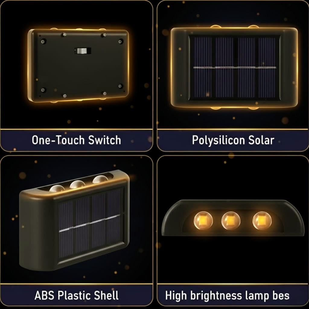 Modern Solar Up-Down Wall Light – Waterproof LED Exterior Light