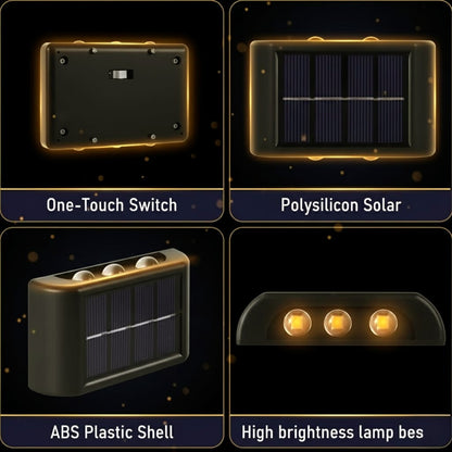 Modern Solar Up-Down Wall Light – Waterproof LED Exterior Light