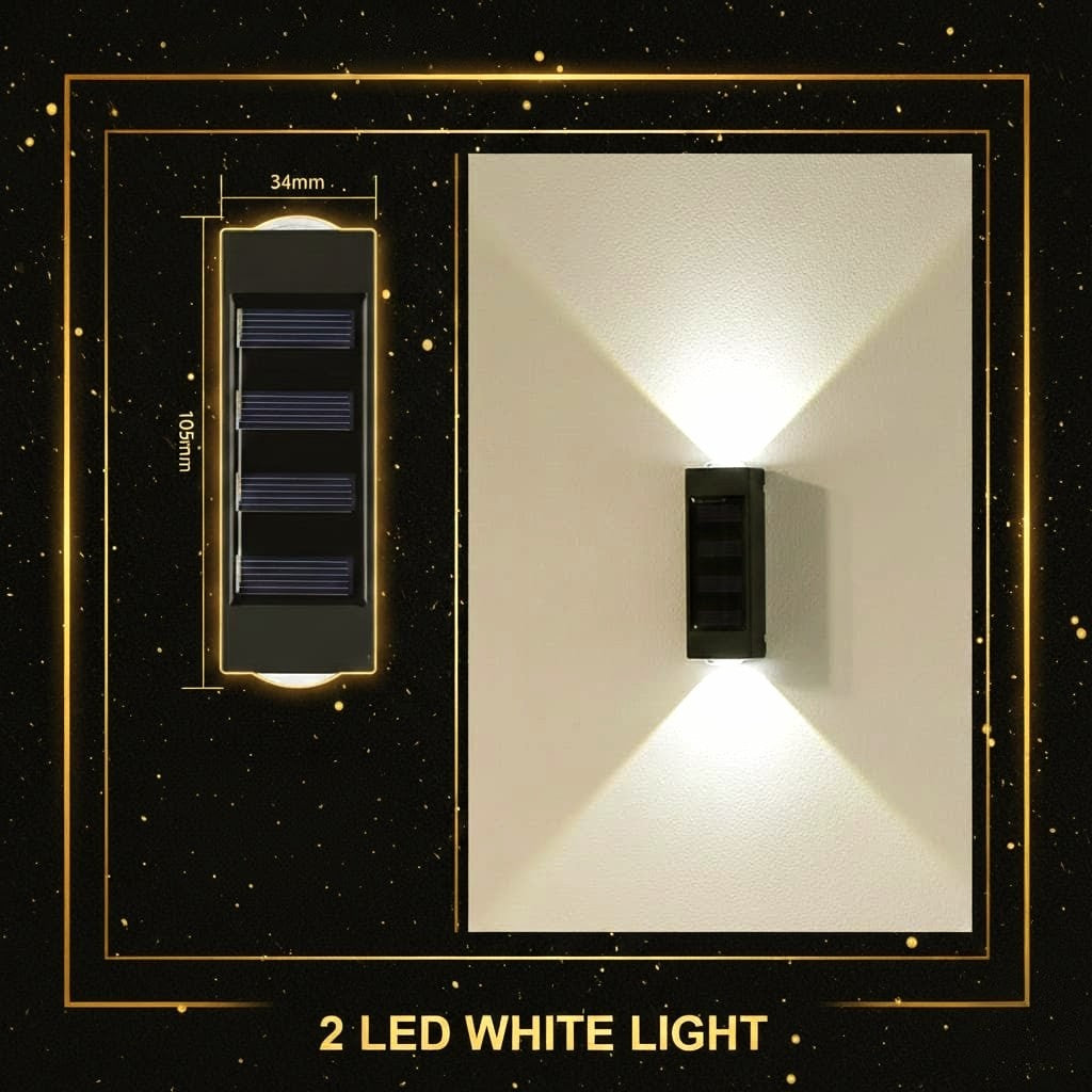 Modern Solar Up-Down Wall Light – Waterproof LED Exterior Light