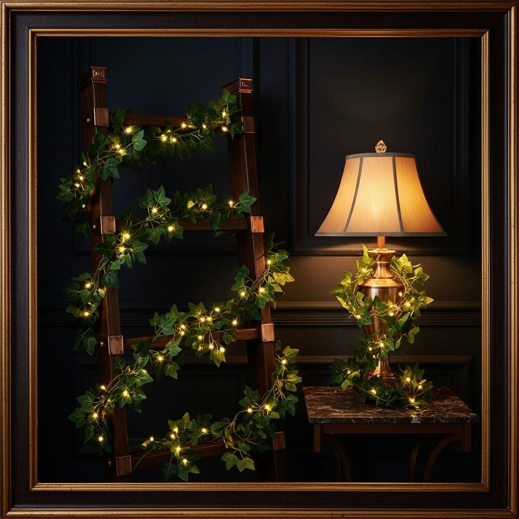 Luxe Ivy Leaf Fairy String Lights – Battery Powered Botanical Garland
