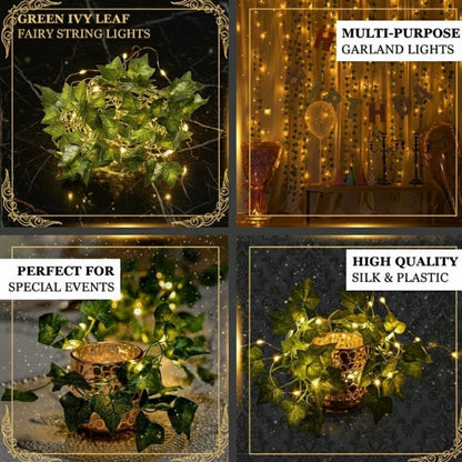 Luxe Ivy Leaf Fairy String Lights – Battery Powered Botanical Garland