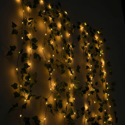 Luxe Ivy Leaf Fairy String Lights – Battery Powered Botanical Garland