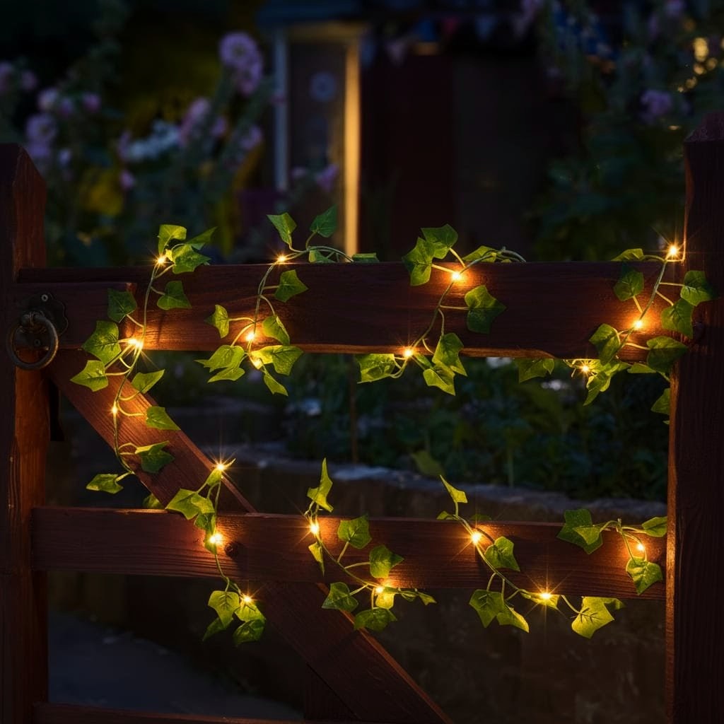 Luxe Ivy Leaf Fairy String Lights – Battery Powered Botanical Garland