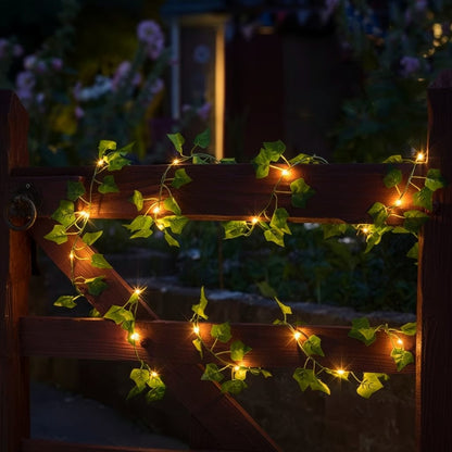Luxe Ivy Leaf Fairy String Lights – Battery Powered Botanical Garland