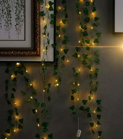 Luxe Ivy Leaf Fairy String Lights – Battery Powered Botanical Garland