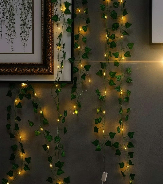 Luxe Ivy Leaf Fairy String Lights – Battery Powered Botanical Garland
