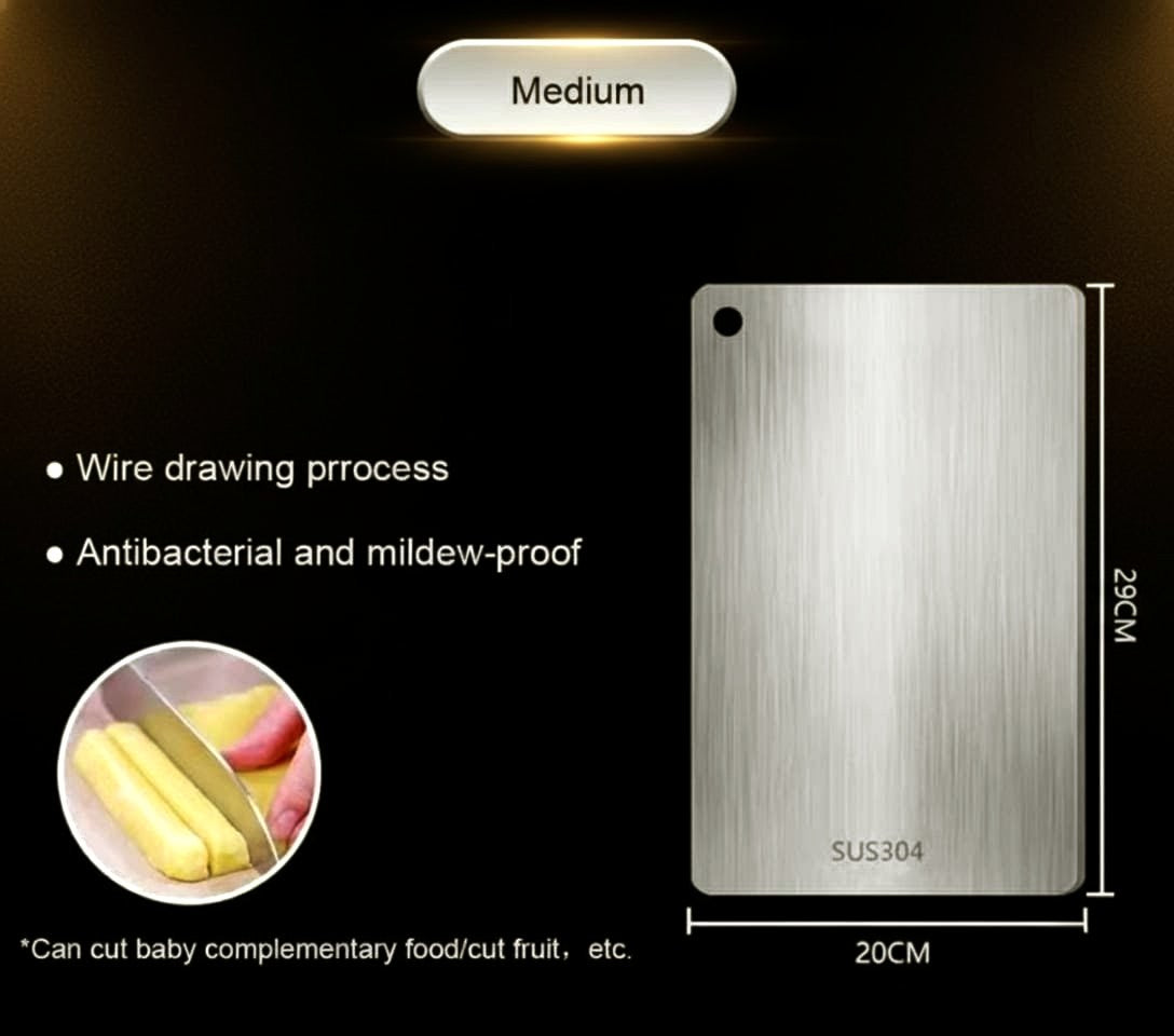 Prestige™ Dual-Sided Stainless Steel Cutting Board — Ultra-Hygienic