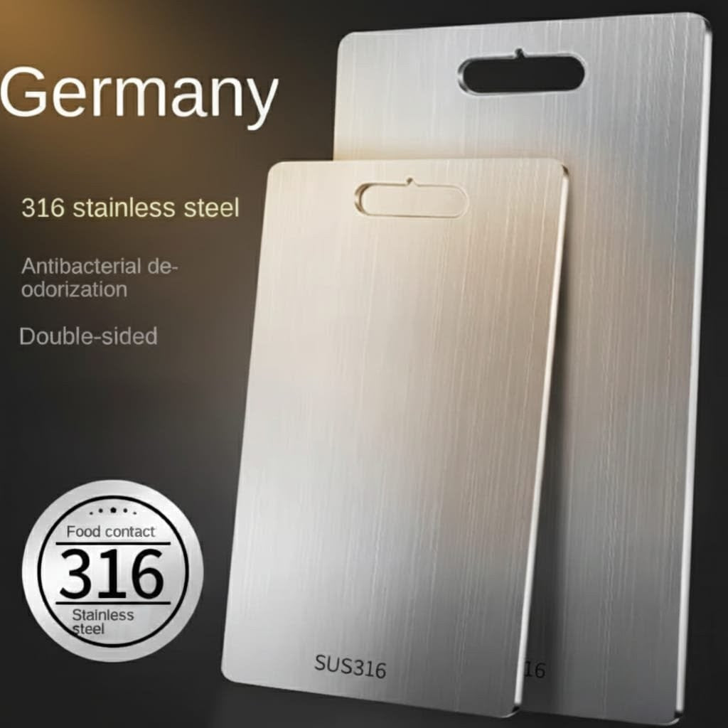 Prestige™ Dual-Sided Stainless Steel Cutting Board — Ultra-Hygienic