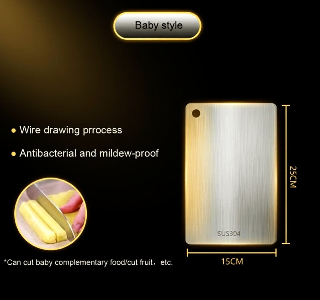 Prestige™ Dual-Sided Stainless Steel Cutting Board — Ultra-Hygienic